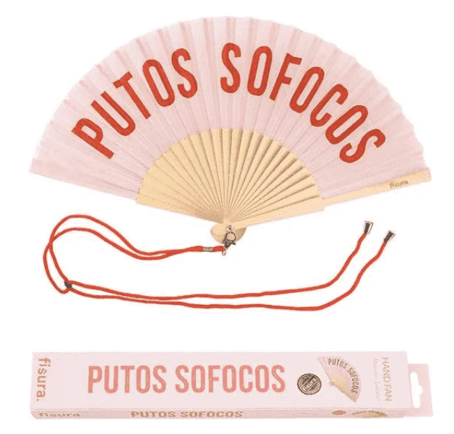 ABANICO"PUTOS SOFOCOS"ROSA