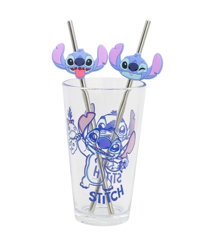 VASO 2 PAJITAS STITCH ALOHA