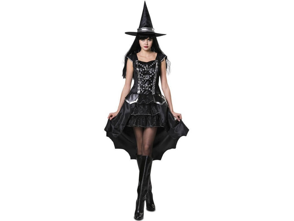 DISFRAZ BRUJA PLATEADA T.M/L