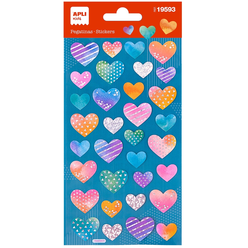 PEGATINAS CORAZONES HOLOGR.