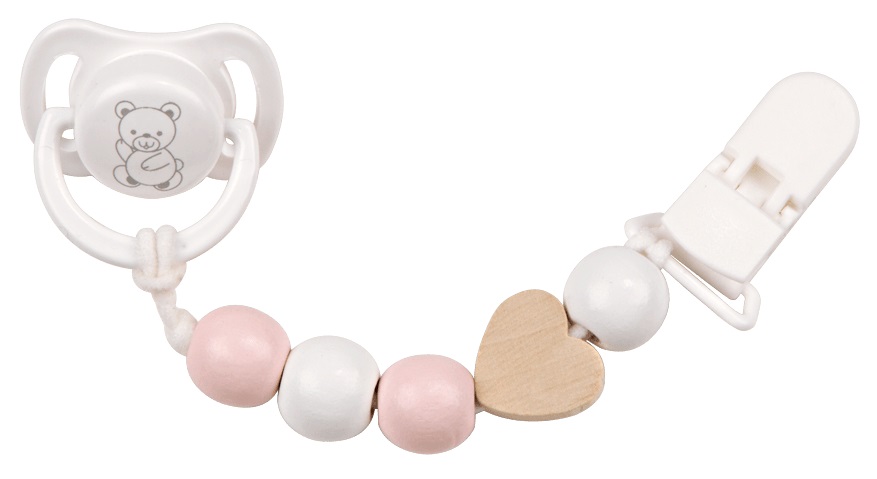 CHUPETE C/CADENA MAD.+PINZA