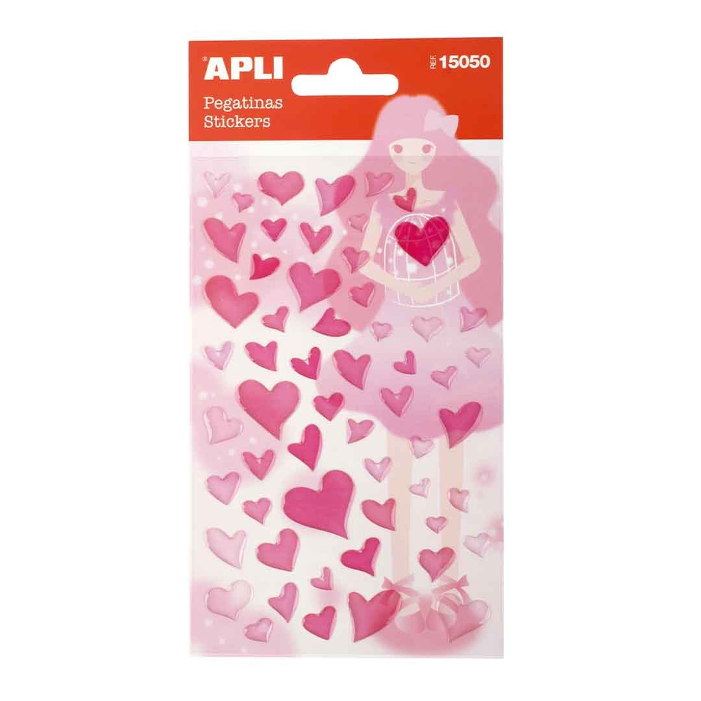 PEGATINAS CORAZONES ROSAS P.