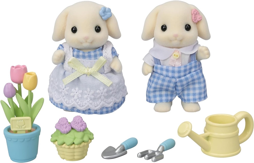 SET HERMANOS CONEJO FLOR