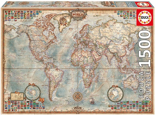 [04016005] PUZ.1500 MUNDO, MAPA POLITICO