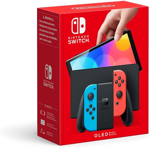 [27307455] SWITCH OLED AZUL Y ROJO NEON
