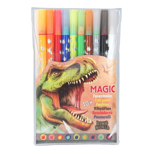 [50211391] ROTULADORES MAGICOS DOBLE PUNTA DINO WORLD