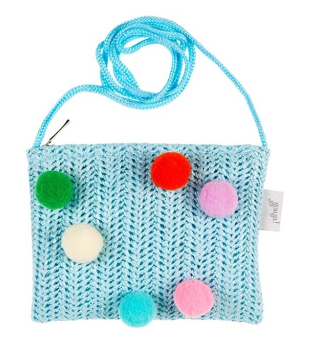 [61106274] BOLSO JULIETTA POMPON AZUL