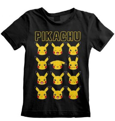 [64976378] CAMISETA PIKACHU CARAS NEG.T.12
