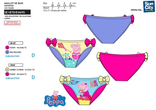 [67845320] CULETIN PEPPA PIG FUCSIA T.8