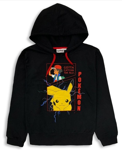 [67845502] SUDADERA POKEMON NEGRA T.M