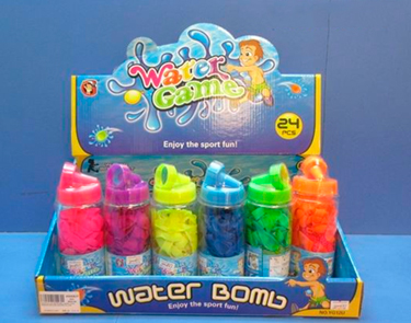 [87800837] BOTE C/GLOBOS AGUA 6 SURT.