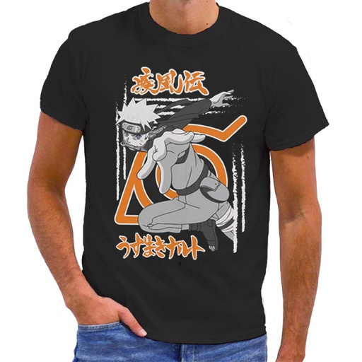 [64971578] CAMISETA NARUTO DAGA NEGRO T.L