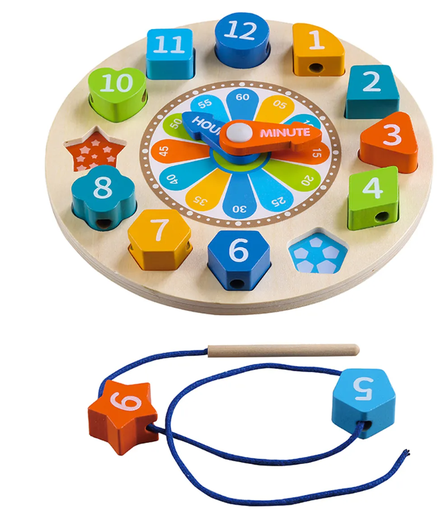 [86005006] RELOJ C/ENCASTES MADERA