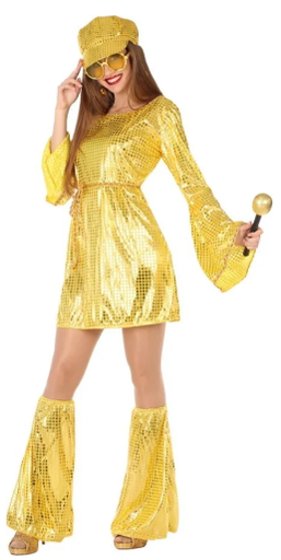 [01810402] DISFRAZ DISCO DORADO T.XL