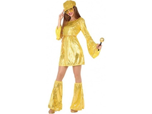 [01855917] DISFRAZ DISCO DORADO XS-S
