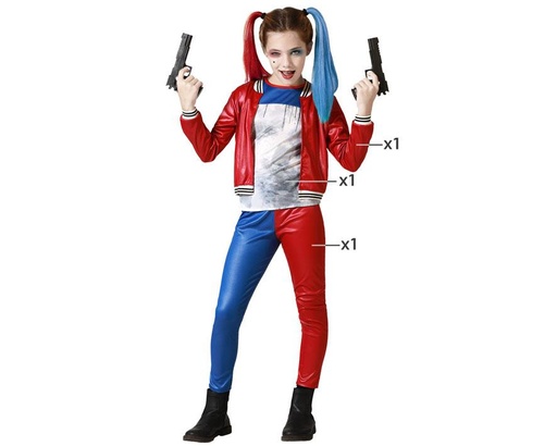 [01875047] DISFRAZ ARLEQUIN AZUL T.10-12