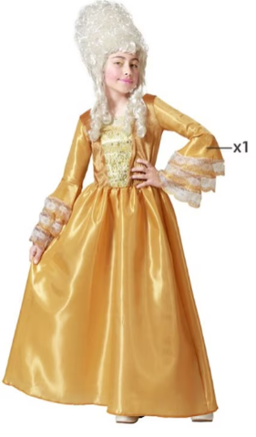 [01875595] DISFRAZ CORTESANA DORADO 7-9