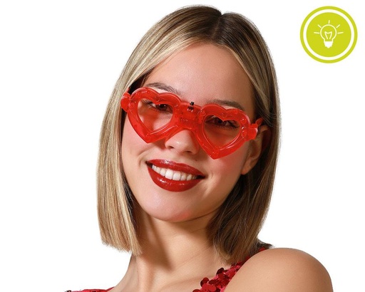 [01876030] GAFAS CORAZONES LUZ ROJA