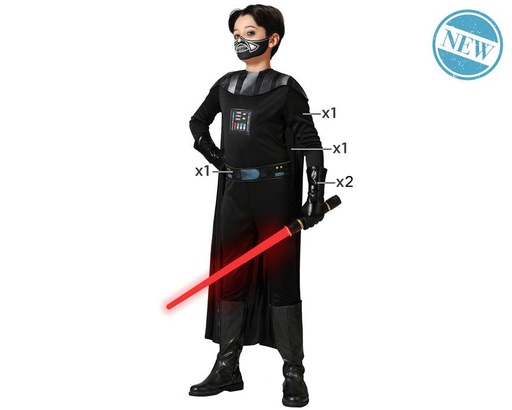 [01876635] DISFRAZ GALAXIA NEGRO T.3-4