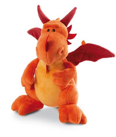 [58762186] PELUCHE DRAGON NARANJA SENTADO 30CM.