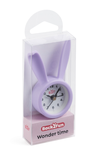 [48413269] RELOJ DESPERTADOR CONEJO LILA
