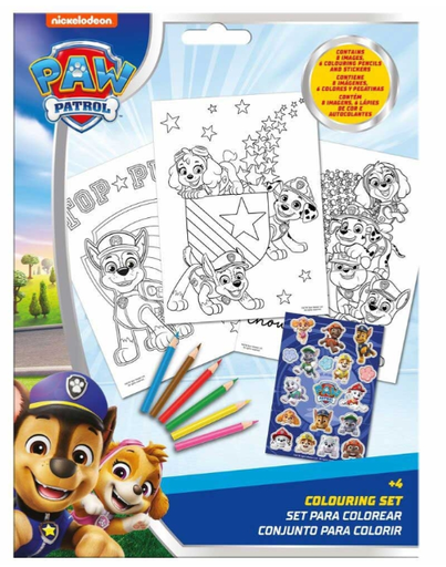 [12489190] SET COLOREAR C/STICKERS PAW P.