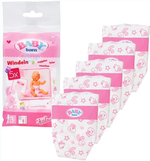 [37783835] BABY BORN PAÑALES PACK 5