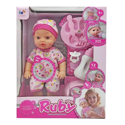 [86006211] BEBE ROSA 30 CM. SON.Y ACC.