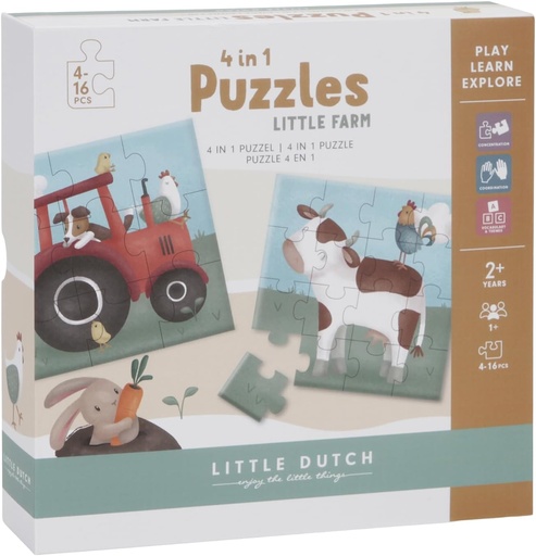 [64077153] PUZLE 4 EN 1 PEQ.GRANJA
