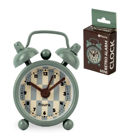 [23776243] DESPERTADOR RETRO MINI GRIS/AM.