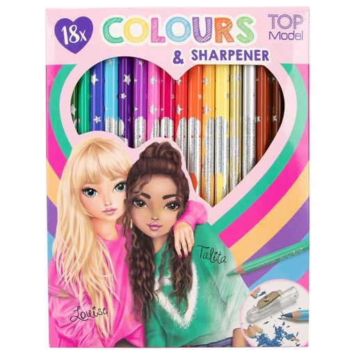 [50212215] LAPICES COLORES (18)+SACAPUNTAS TOP MODEL