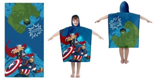 [58311120] PONCHO PLAYA AVENGERS 50x110